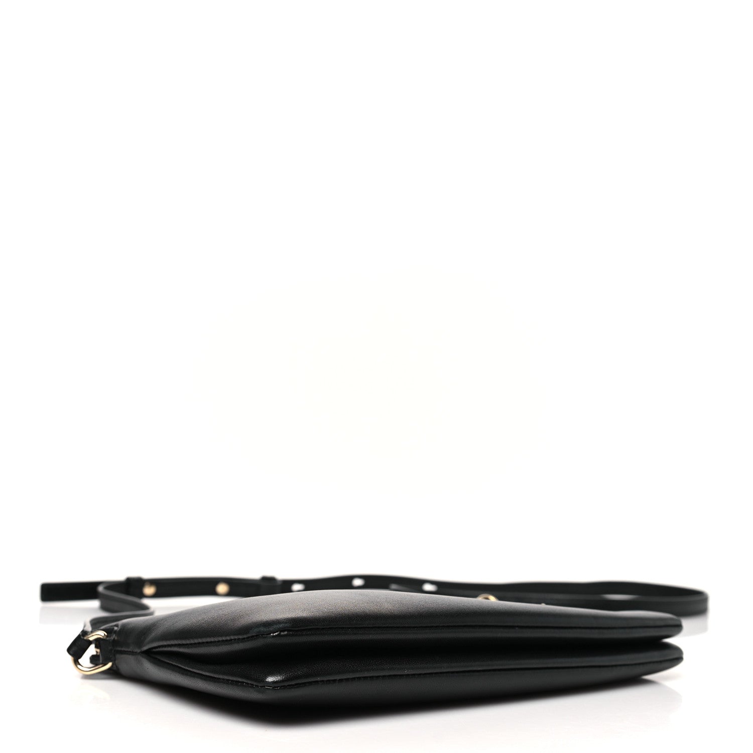 Supple Lambskin Small Faye Soft Zippered Shoulder Bag Black
