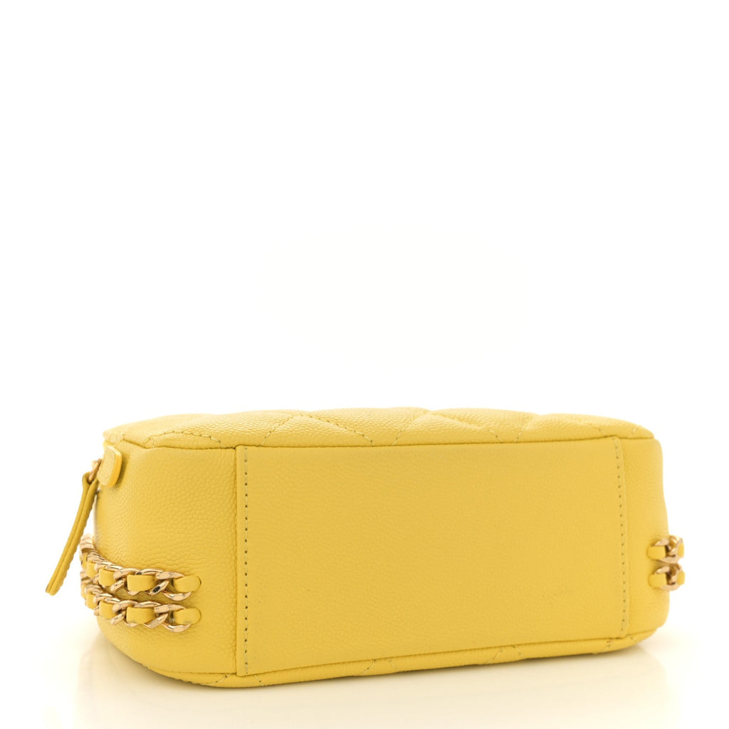 Caviar Quilted Mini CC You Camera Case Yellow