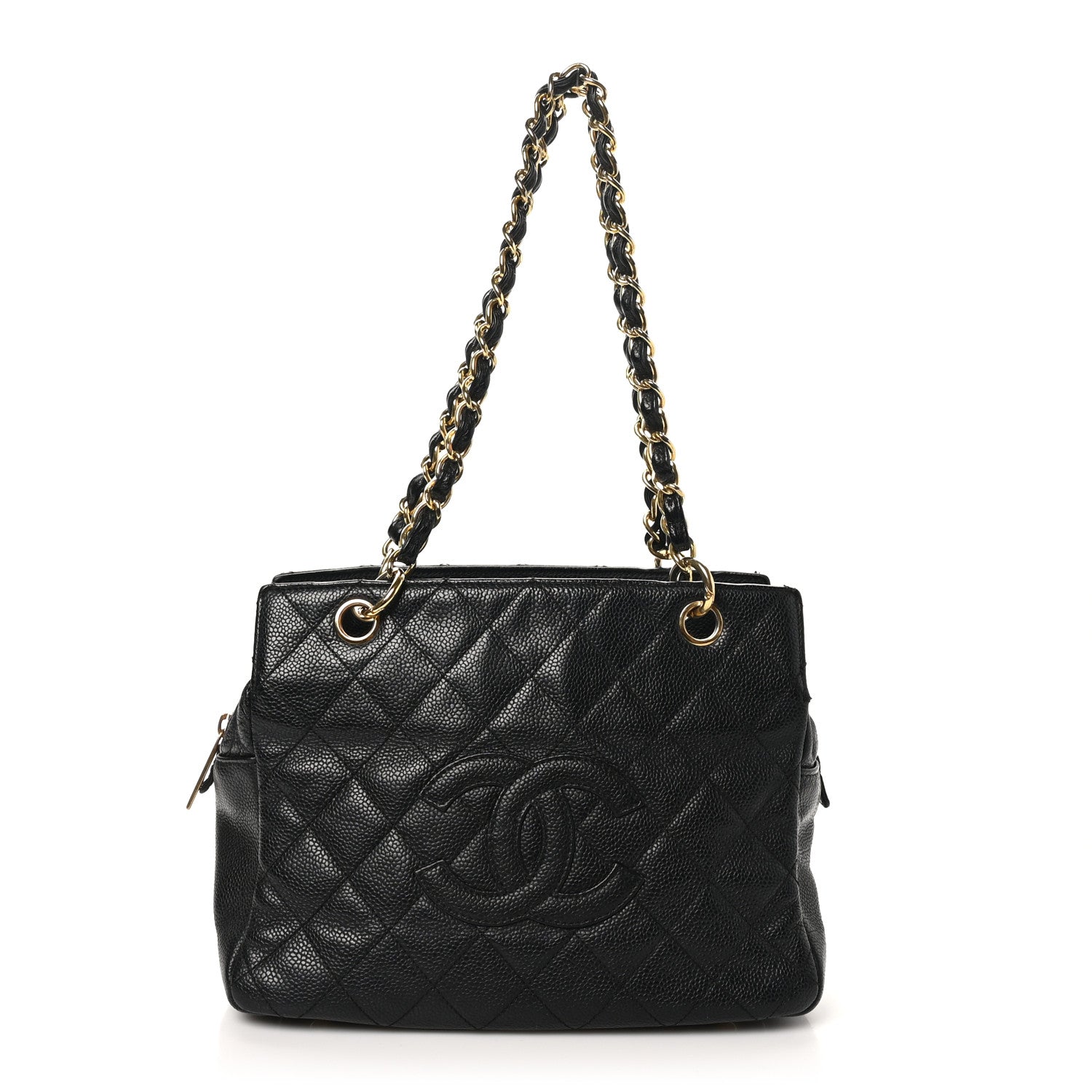 Caviar Quilted Petit Timeless Tote PTT Black