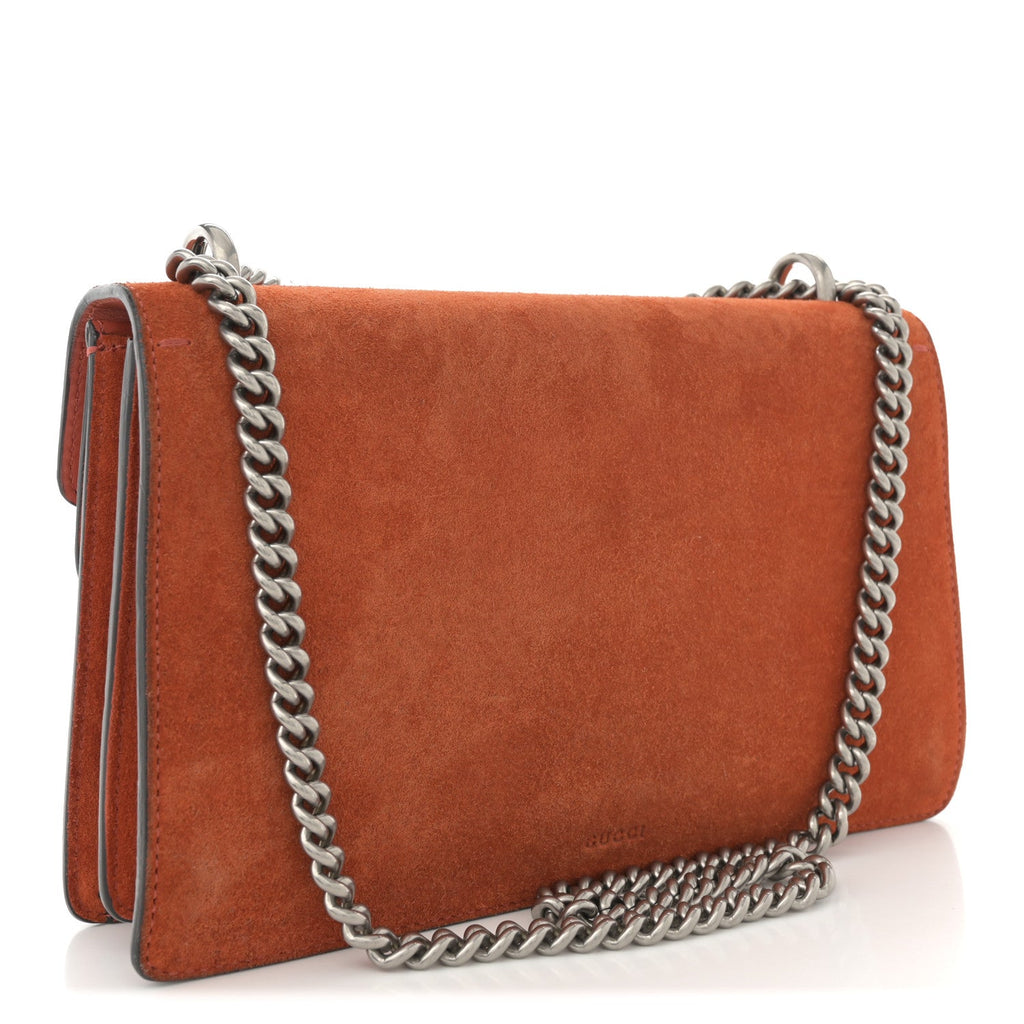 Suede Small Dionysus Shoulder Bag Orange