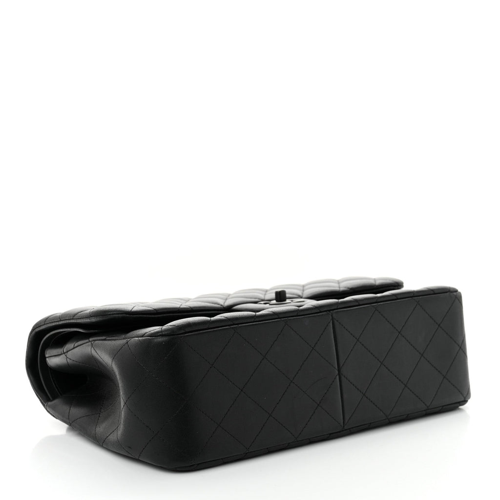 Lambskin Quilted Jumbo Double Flap So Black