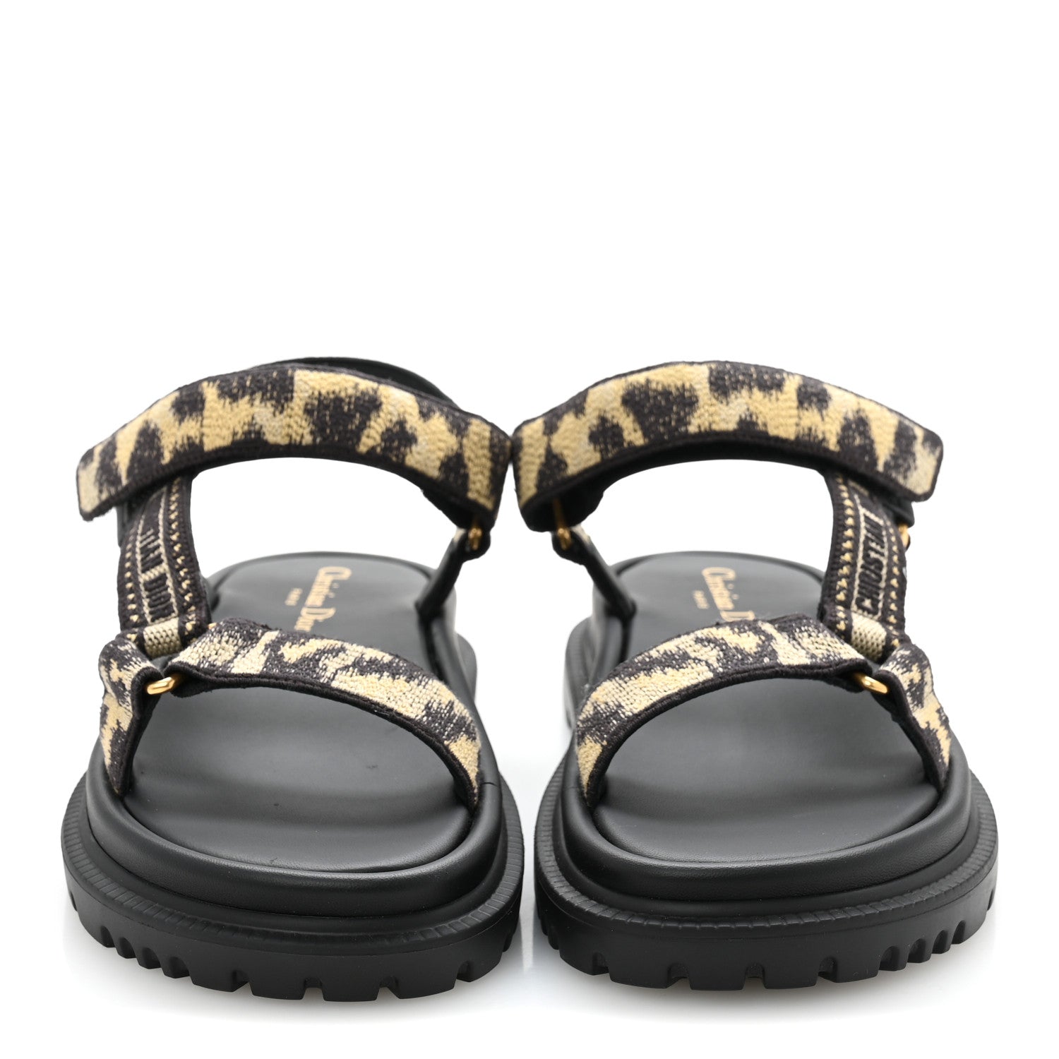 Technical Fabric Mizza Print Dioract Sandals 37 Beige Multicolor