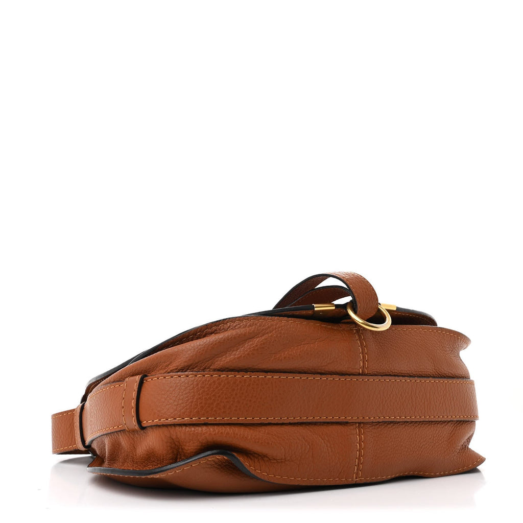 Calfskin Medium Marcie Round Crossbody Bag Tan