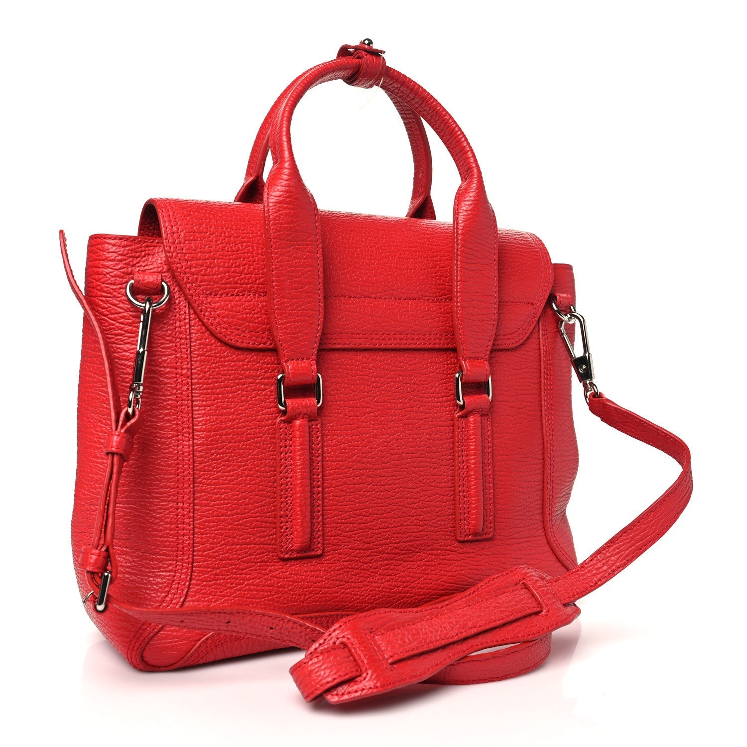 Textured Calfskin Medium Pashli Satchel Red