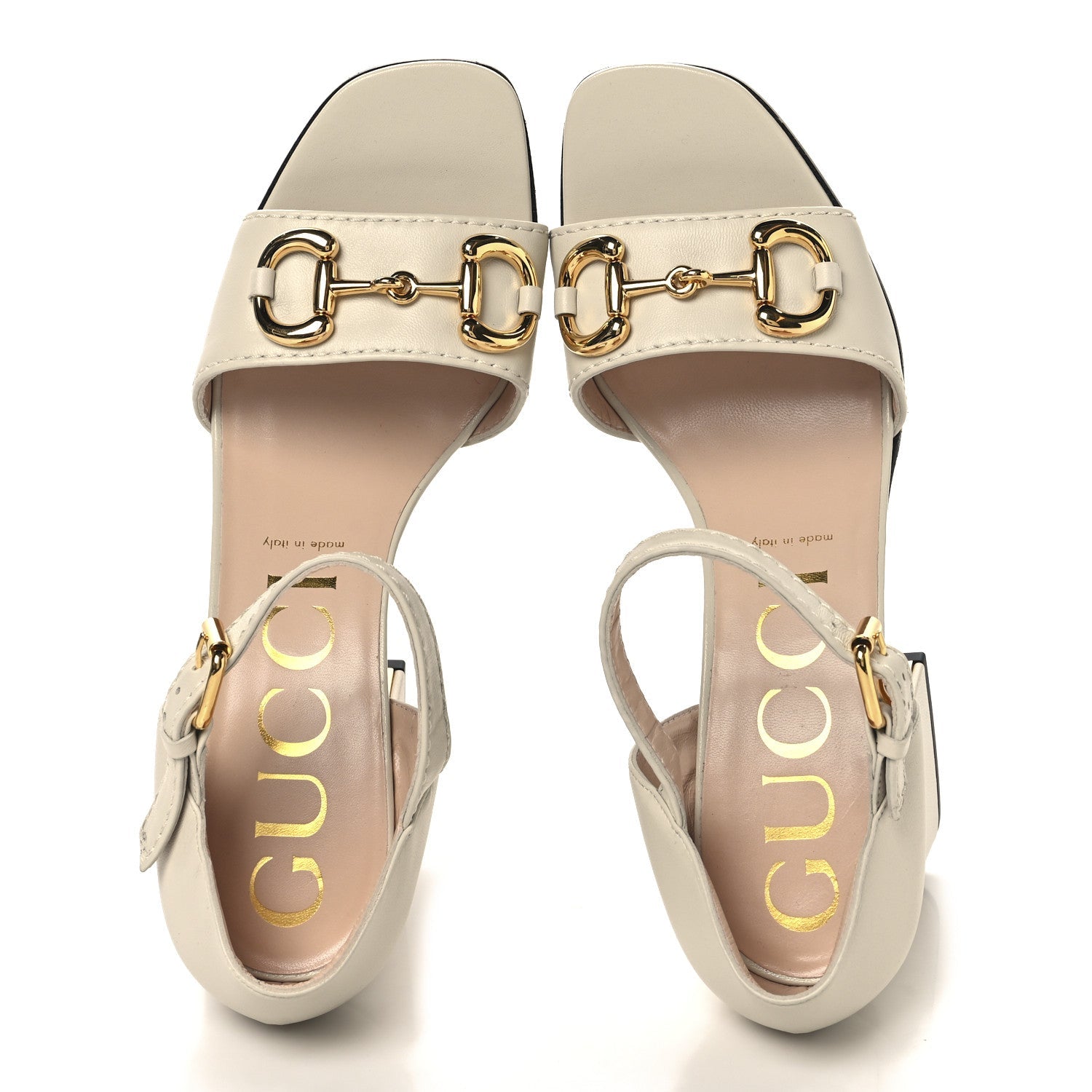 Nappa Horsebit Cross Strap 95mm Sandals 41 Mystic White