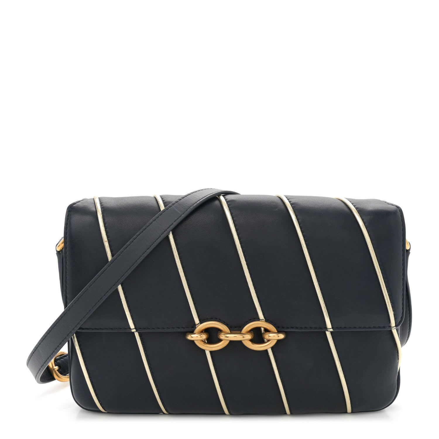 Lambskin Quilted Le Maillon Satchel Marine