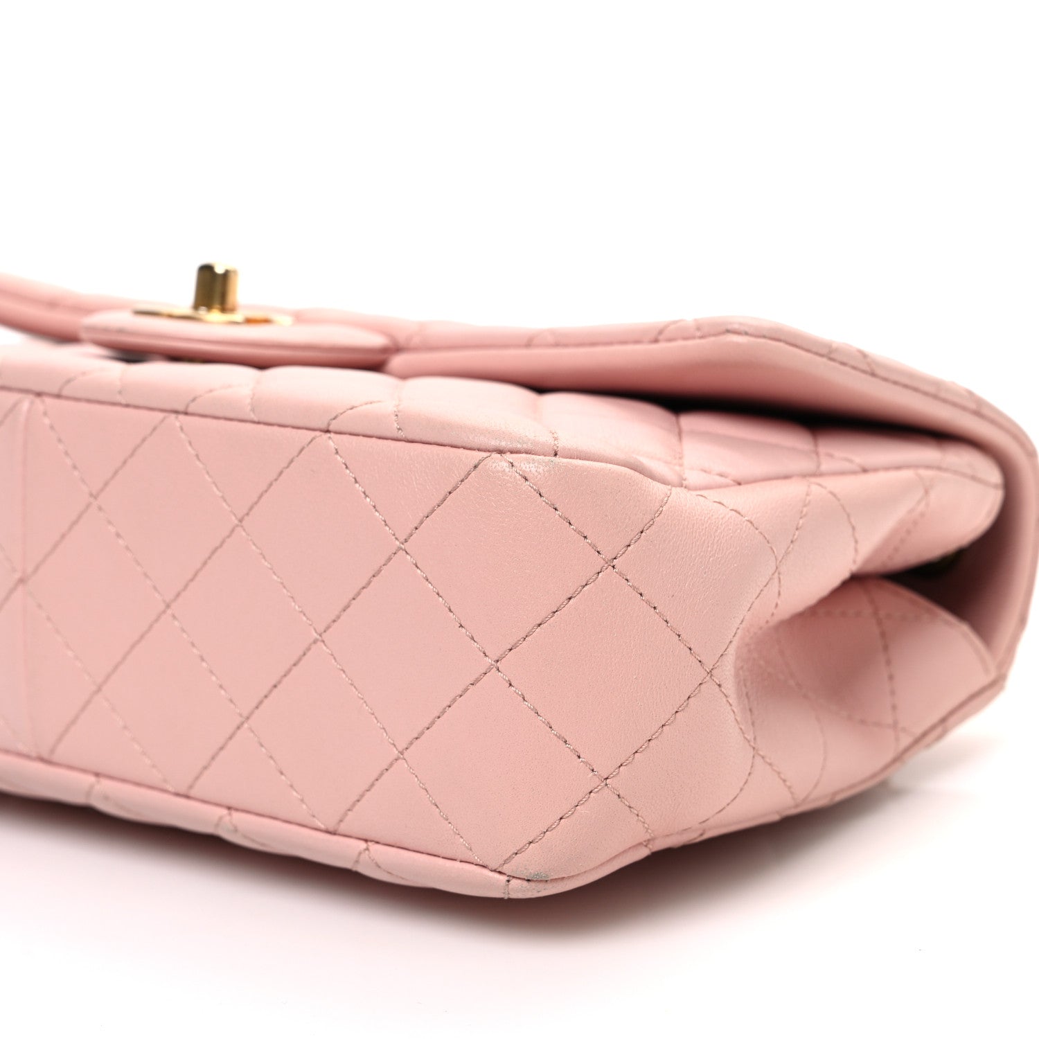Lambskin Quilted Small Sweet Camellia Flap Light Pink