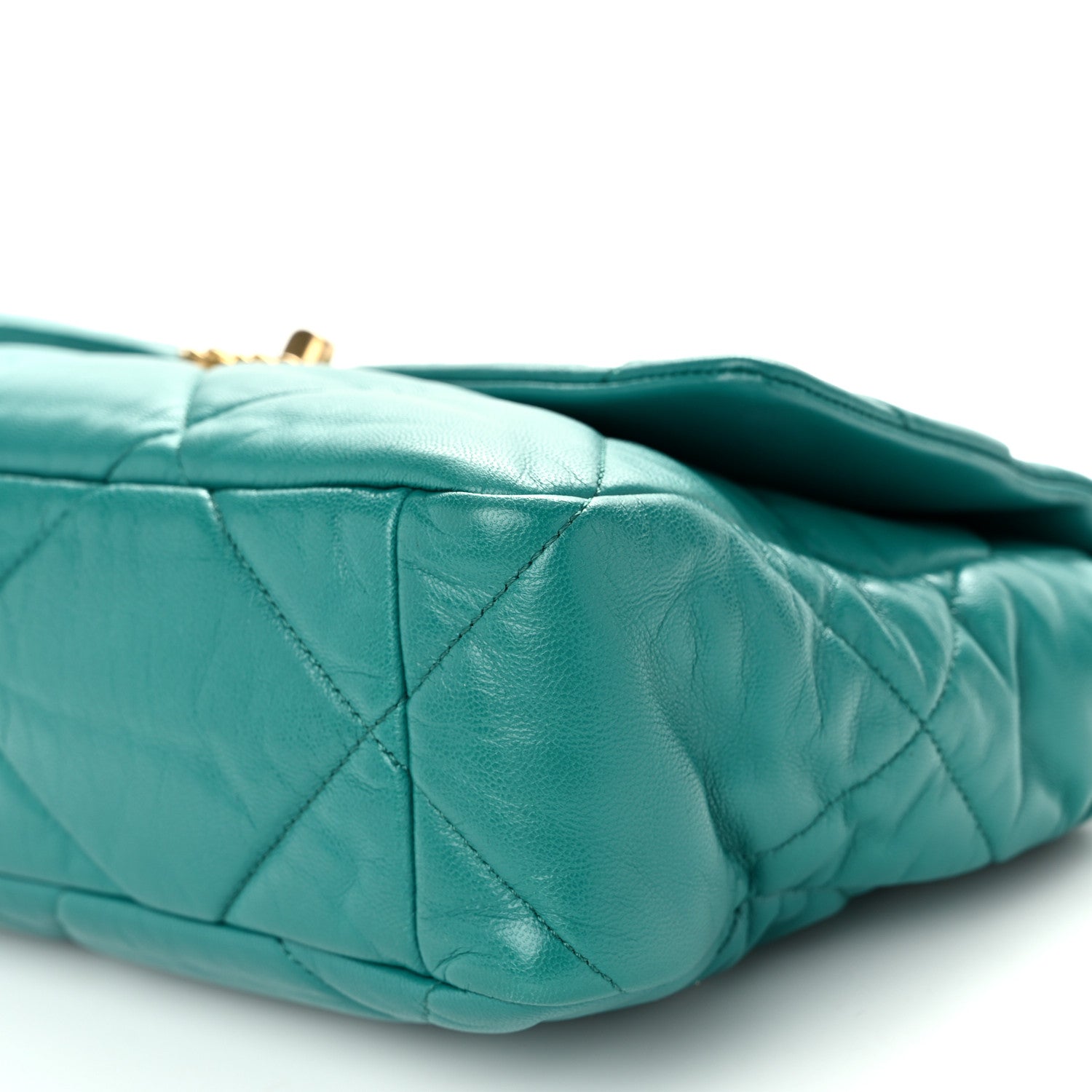 Lambskin Quilted Large Chanel 19 Flap Dark Green