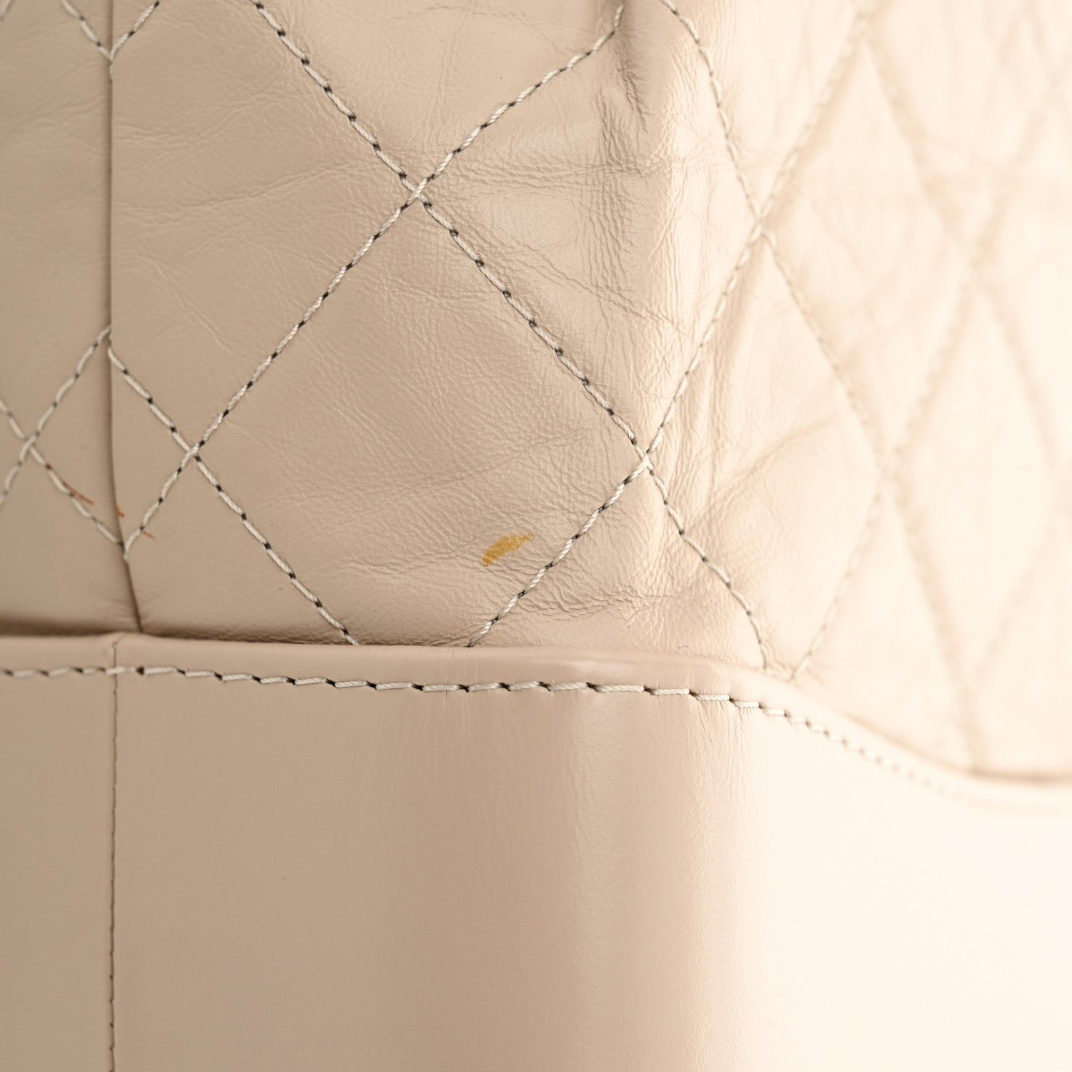 Aged Calfskin Quilted Small Gabrielle Backpack Beige