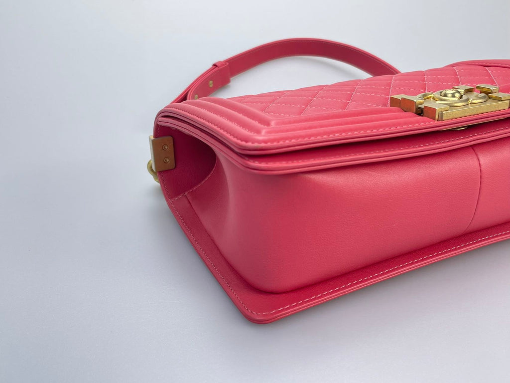 Chanel Medium Le boy Bag in Hot Pink with Gold Hardware