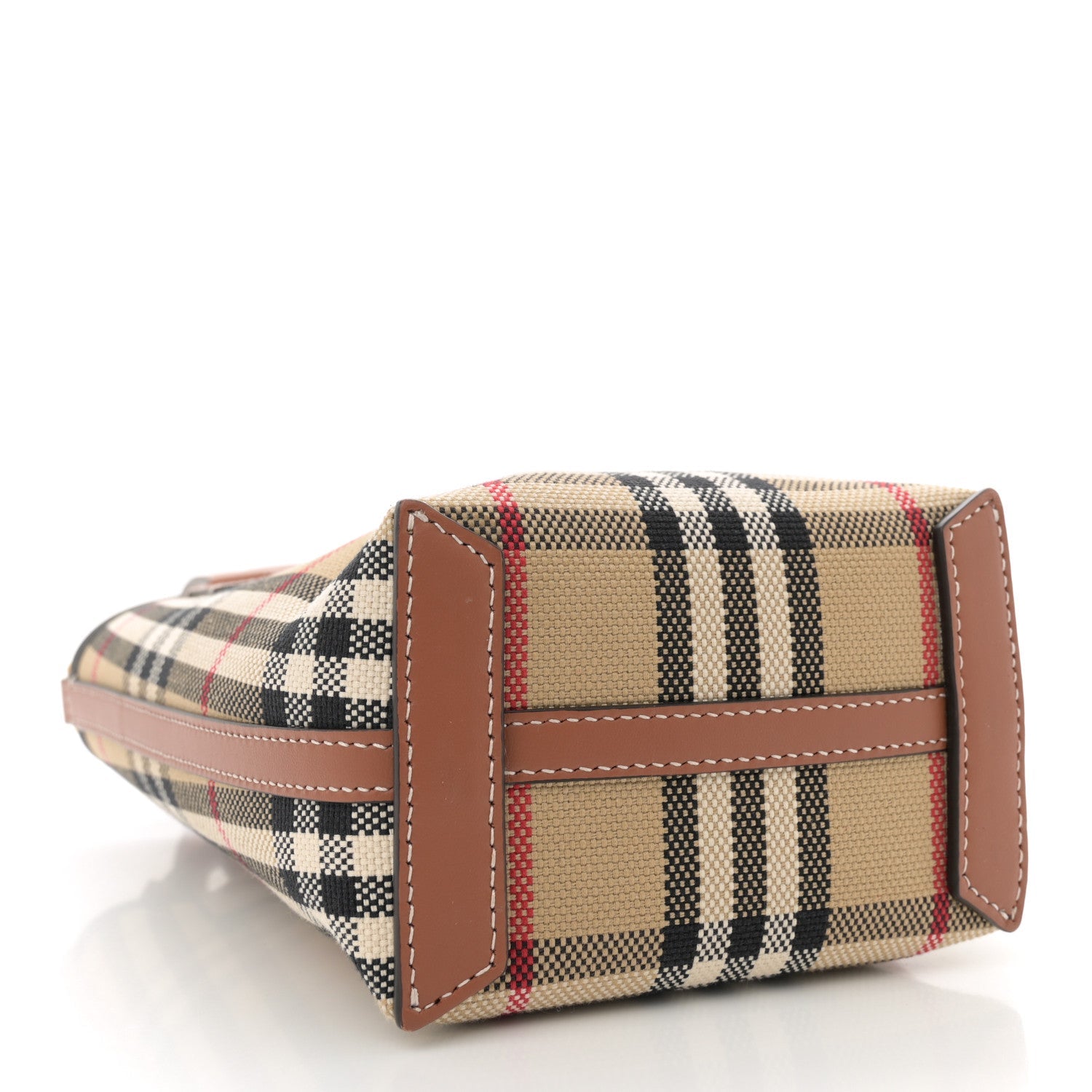 Cotton Calfskin Vintage Check Mini London Tote Bag Archive Beige