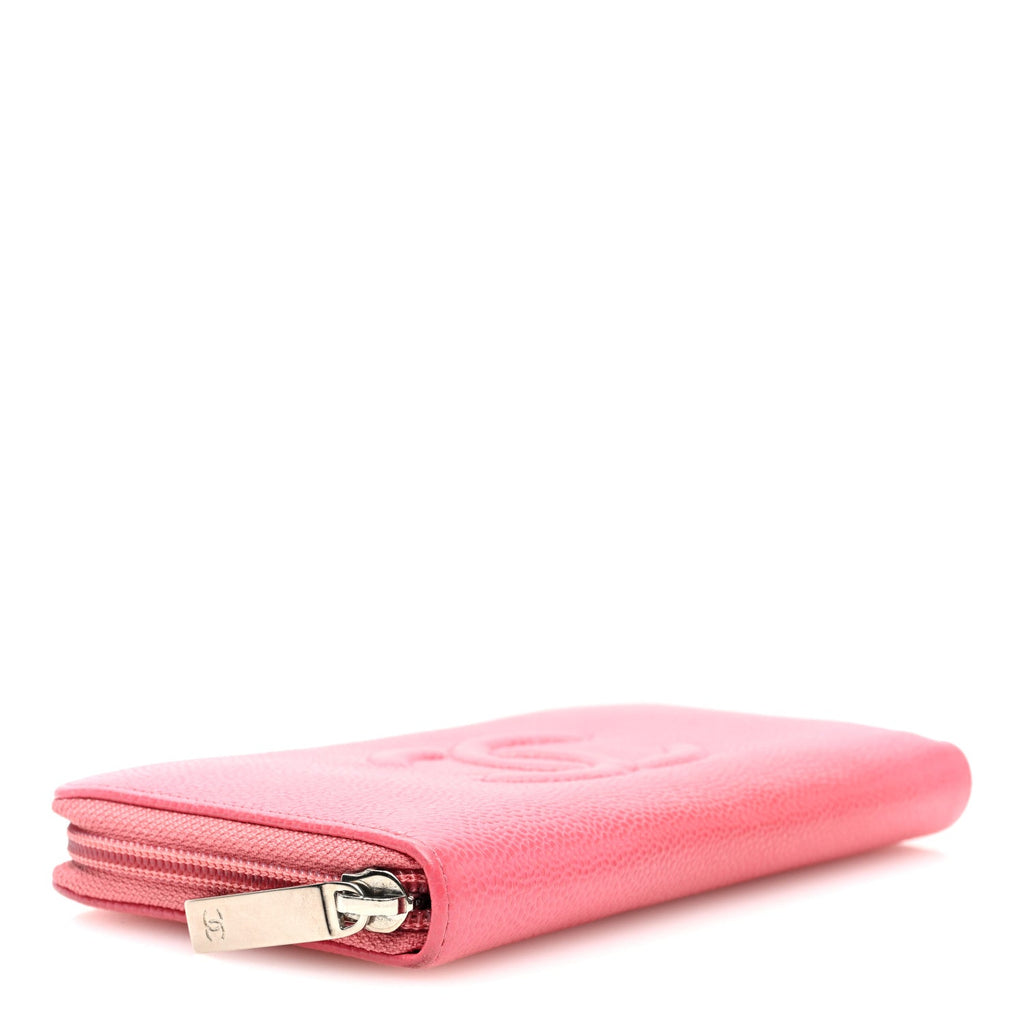 Caviar Large Timeless CC Zip Around Wallet Pink