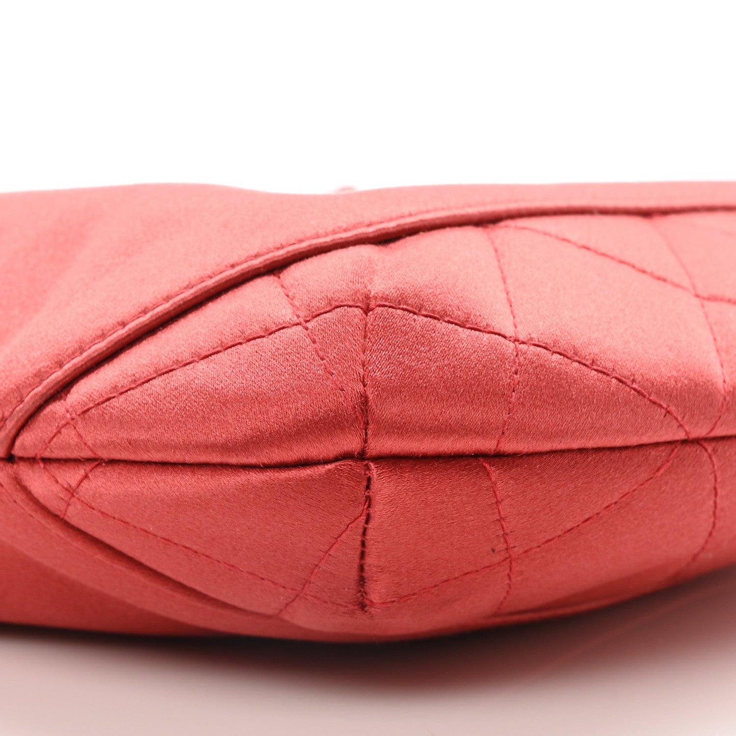 Satin Quilted CC Chain Hobo Red