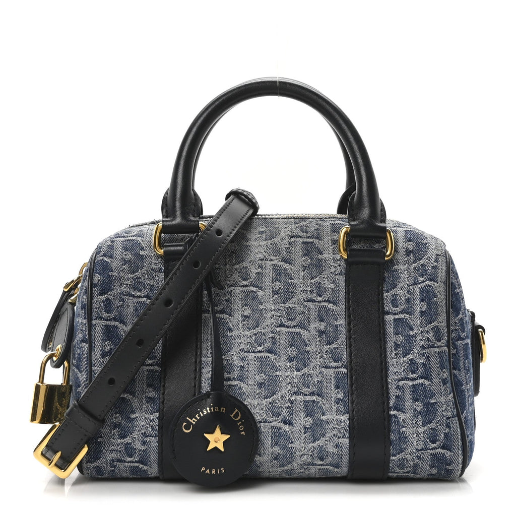 Denim Oblique Groove 20 Bag Blue