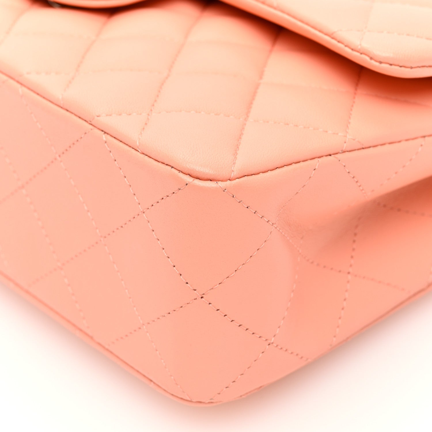 Lambskin Quilted Small Double Flap Light Orange