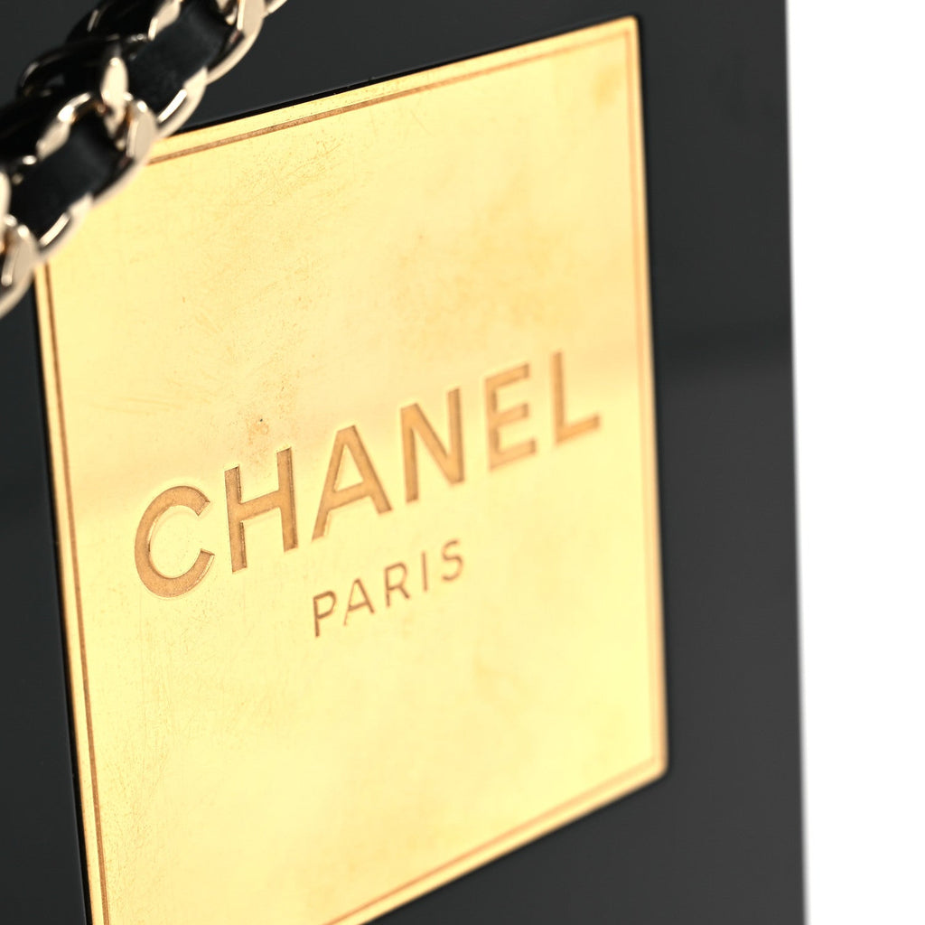 Plexiglass Perfume Bottle Clutch Black