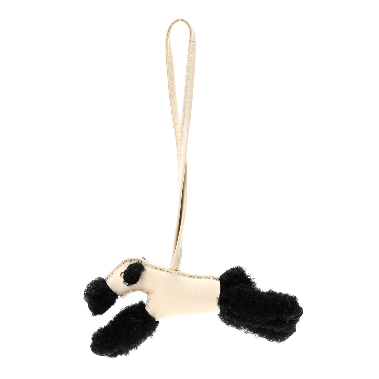 Milo Lambskin Shearling Budy Charm Black Craie