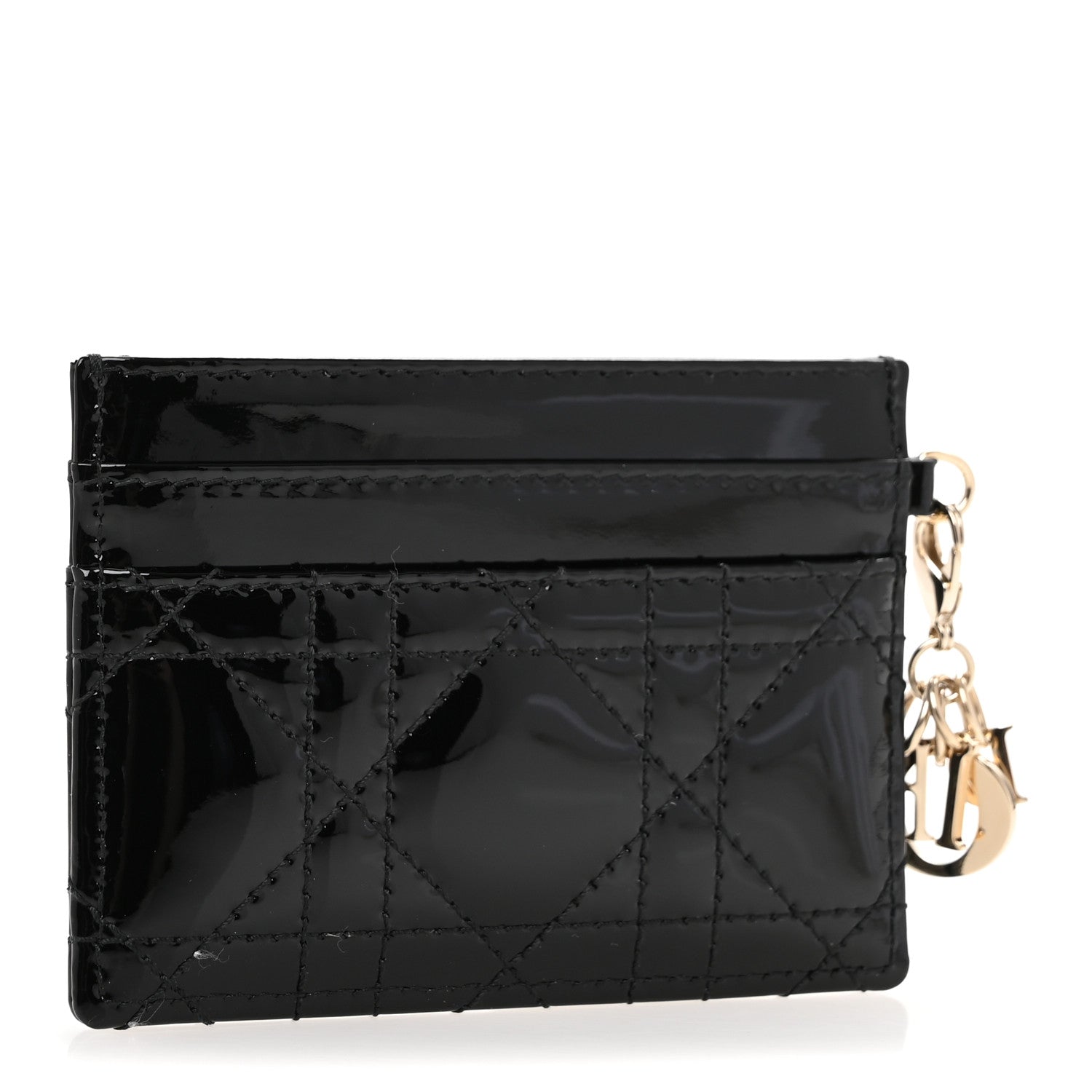 Patent Cannage Lady Dior  Holder Black
