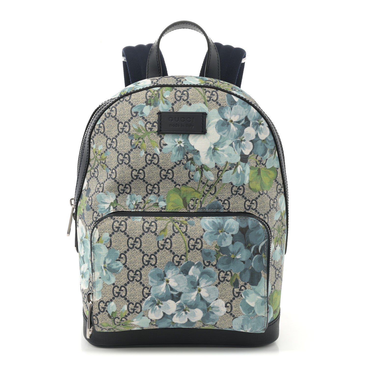 GG Supreme Monogram Blooms Small Day Backpack Blue