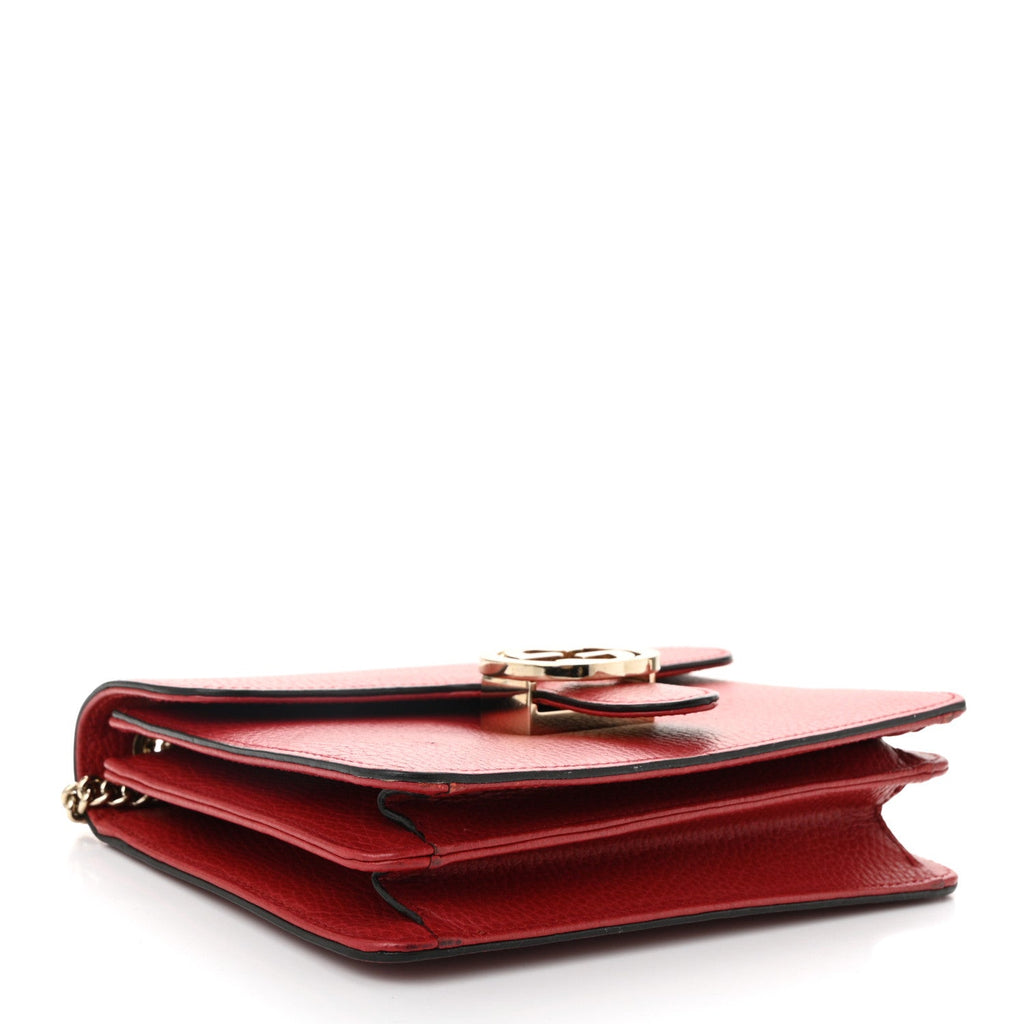 Dollar Calfskin Small Interlocking G Shoulder Bag Red