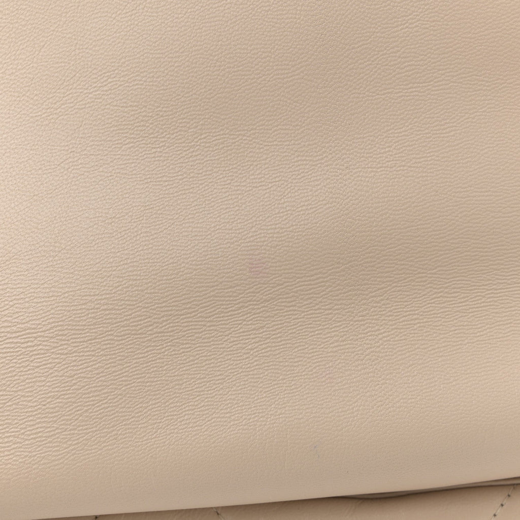 Goatskin Quilted Maxi Chanel 19 Flap Beige