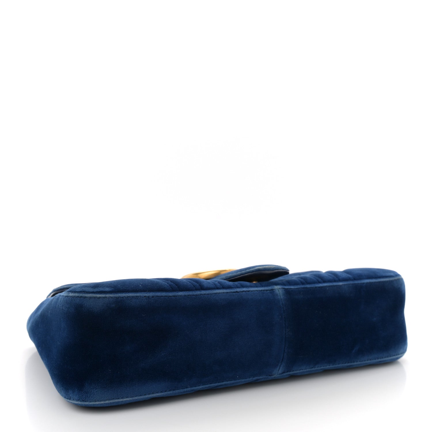 Velvet Matelasse Medium GG Marmont Shoulder Bag Cobalt Blue