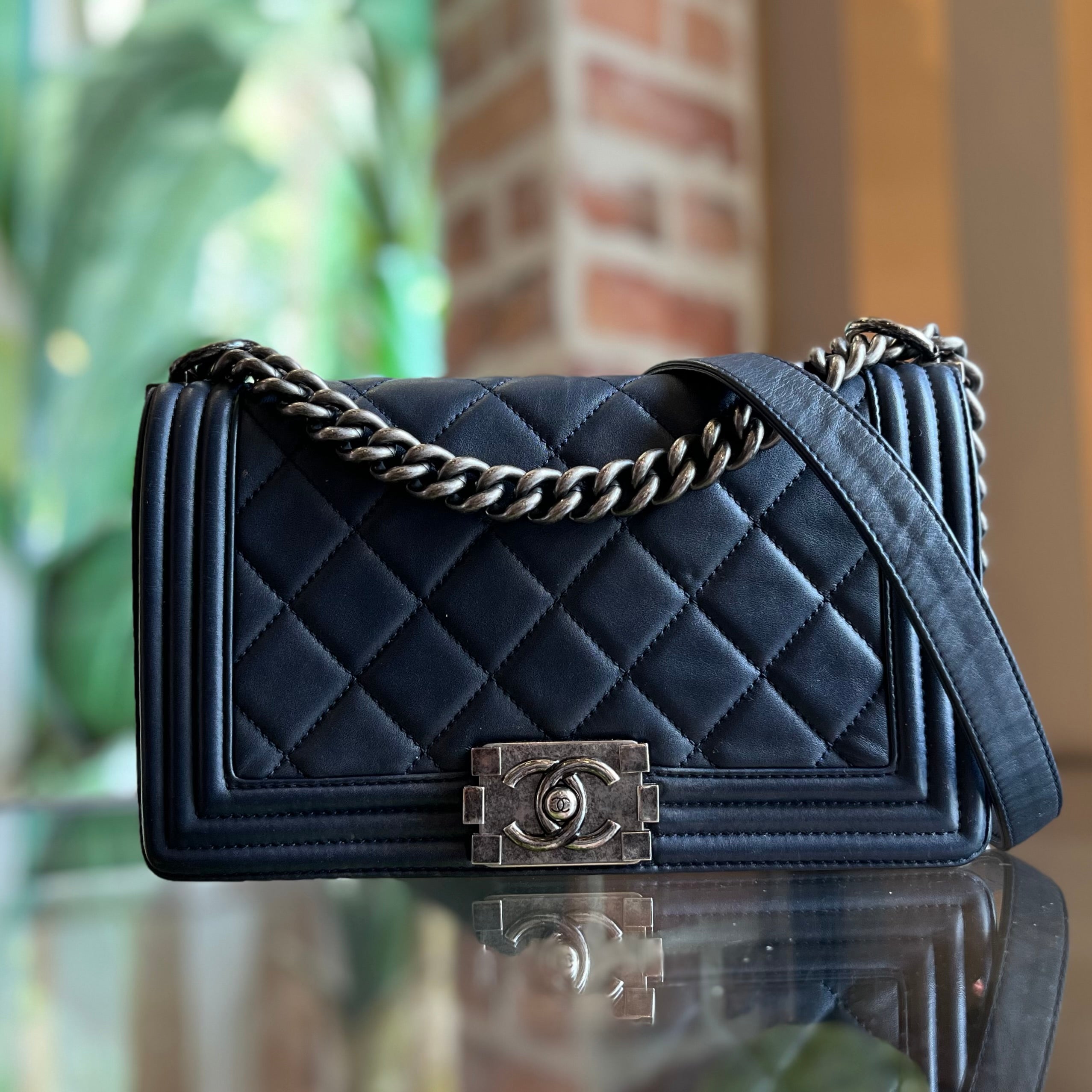 CHANEL Boy Bag Old Medium Calfskin Shoulder Bag
