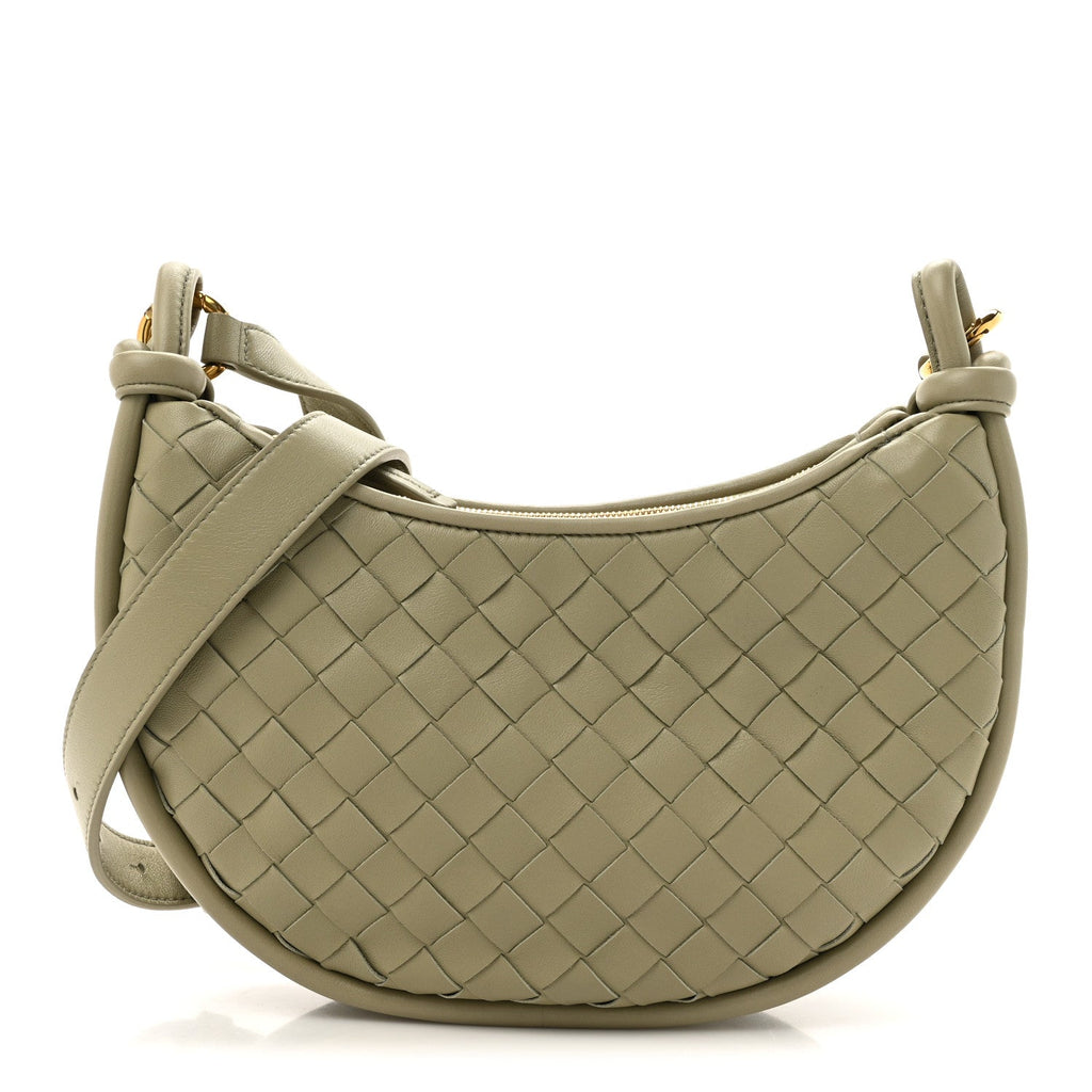 Nappa Intrecciato Small Gemelli Multipocket Bag Travertine Muse