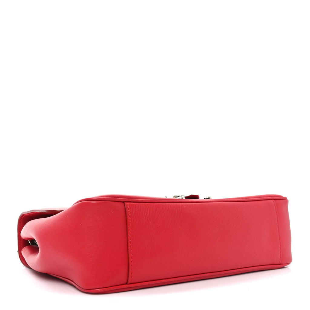Calfskin Lucia Chain Shoulder Bag Red
