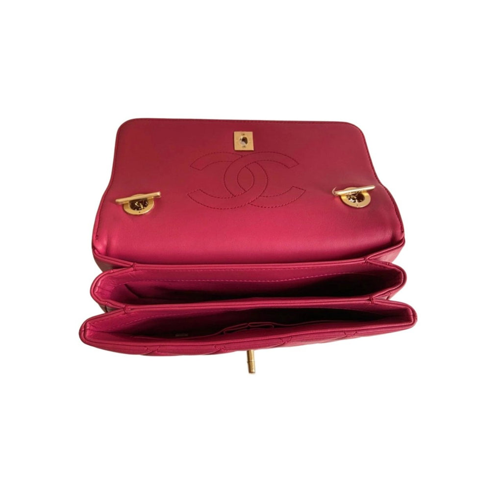Chanel Small Trendy CC Bag in Hot Pink with Gold Hardware