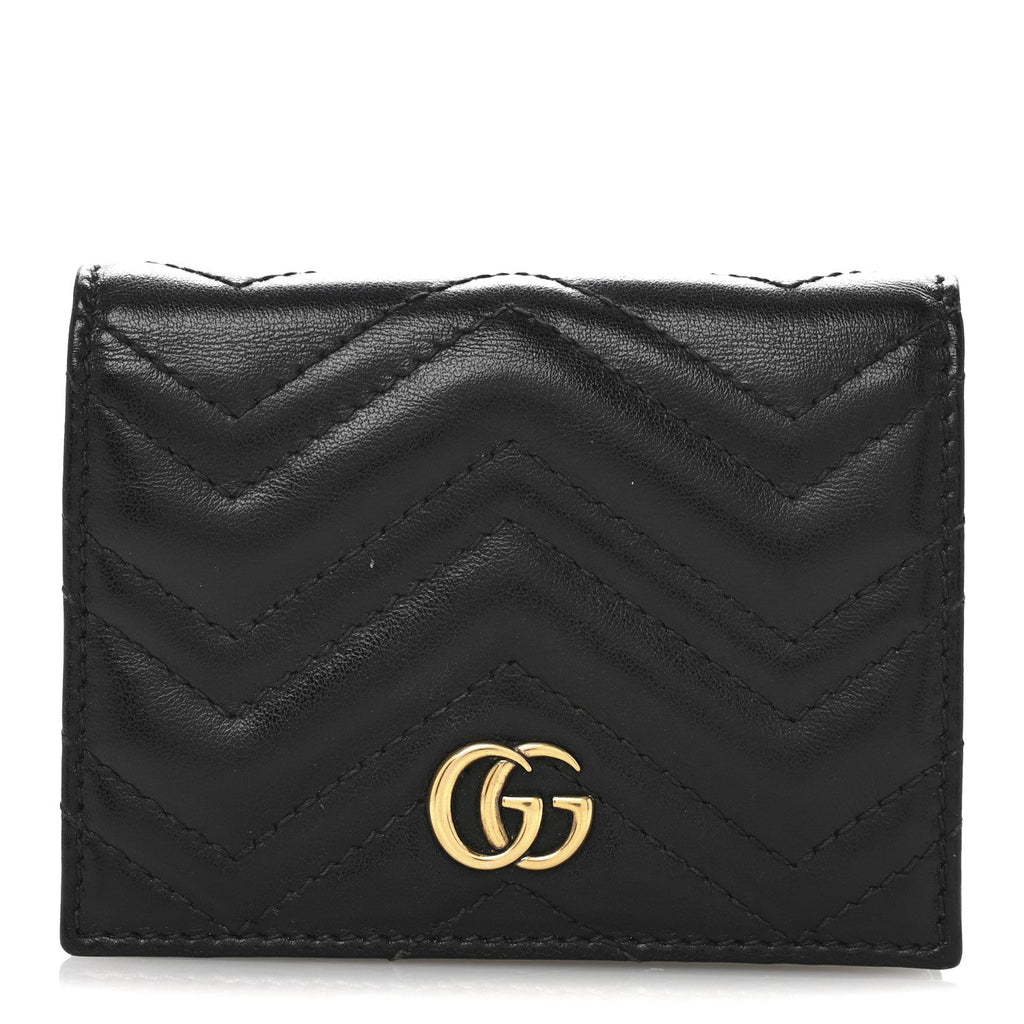 Calfskin Matelasse GG Marmont  Case Wallet Black