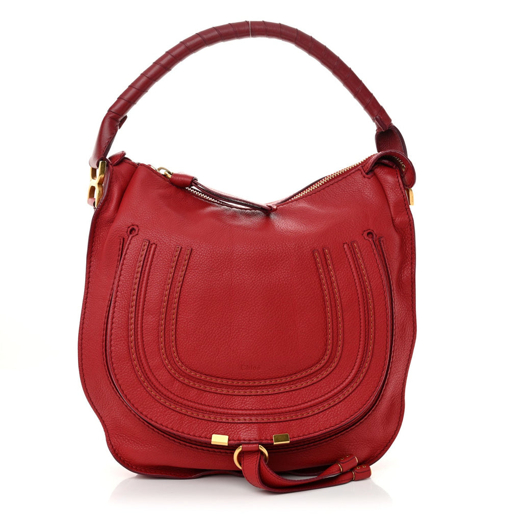 Calfskin Medium Marcie Hobo Garnet