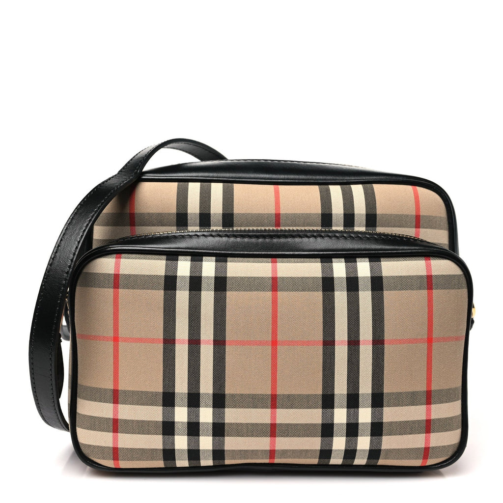 Calfskin Vintage Check Medium Camera Bag Archive Beige