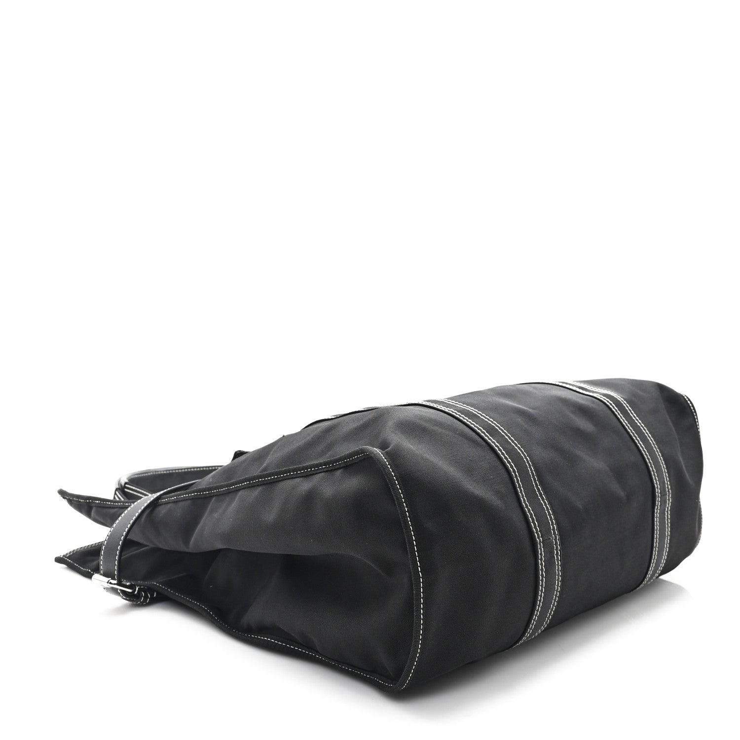 Canvas Calfskin Rockstud Large Tote  Black