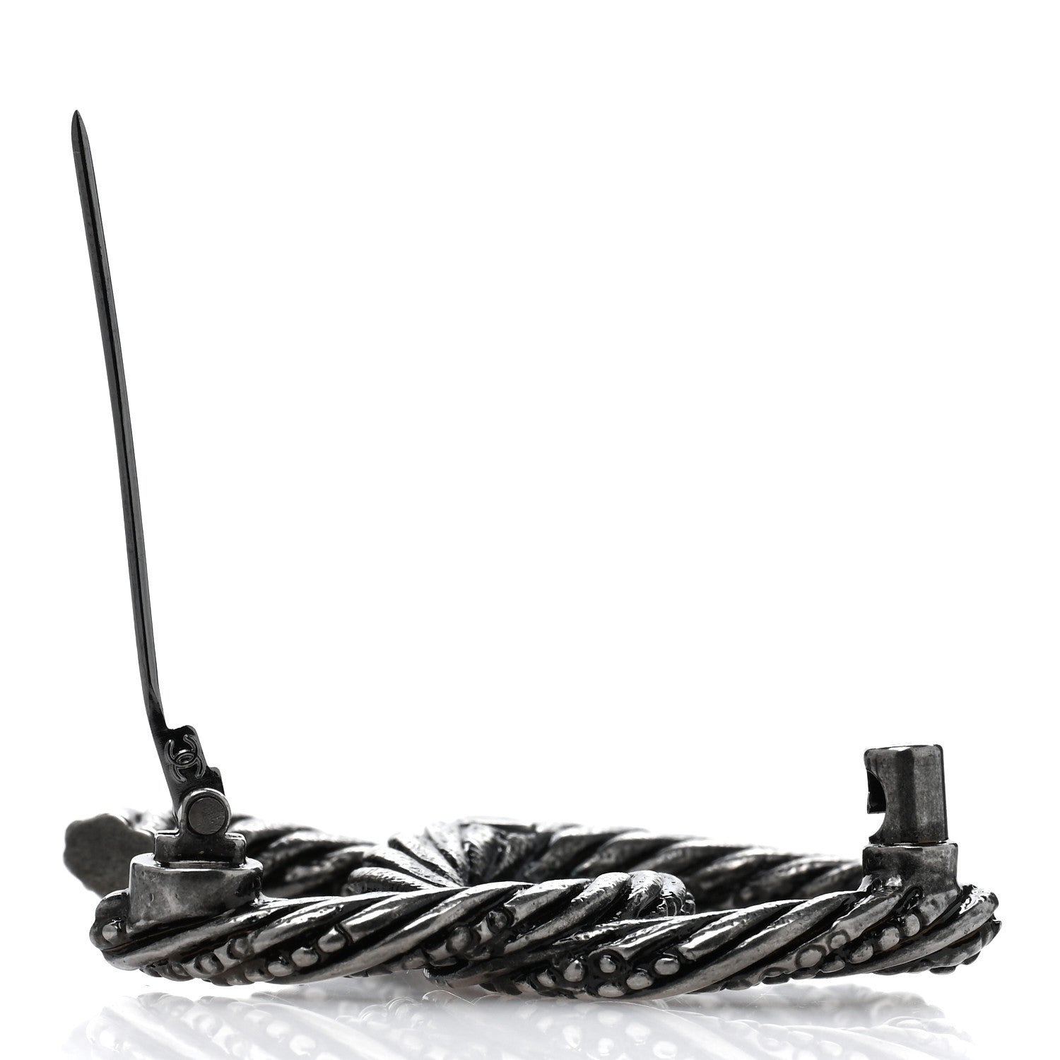 Ruthenium Twisted CC Brooch