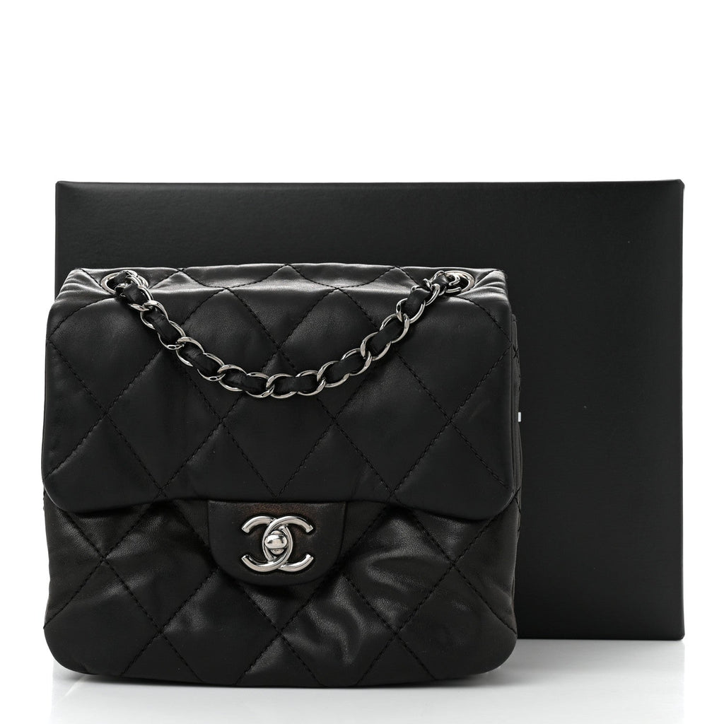 Lambskin Quilted Mini Chanel 3 Flap Black