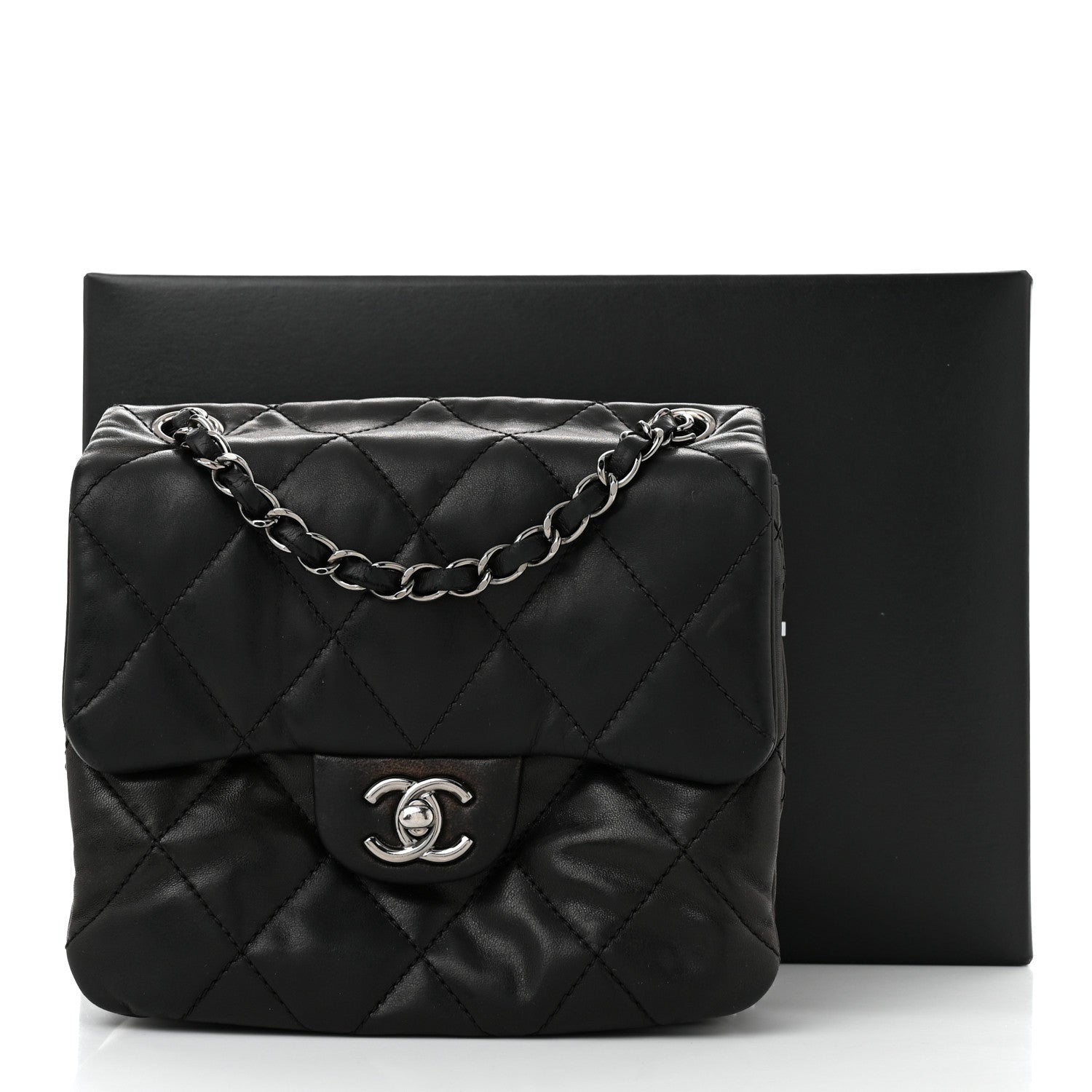 Lambskin Quilted Mini Chanel 3 Flap Black