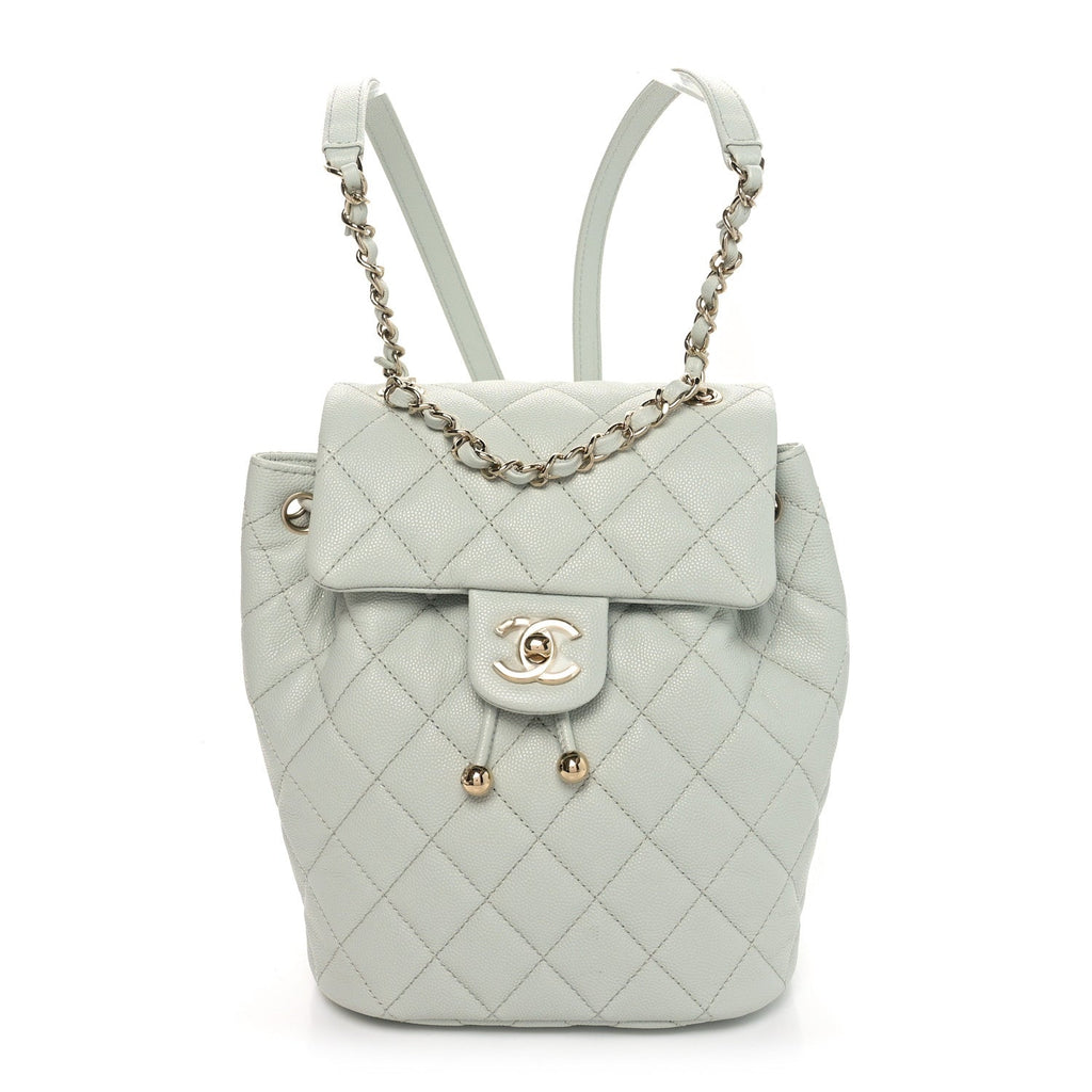 Caviar Quilted Mini Urban Spirit Backpack Light Blue