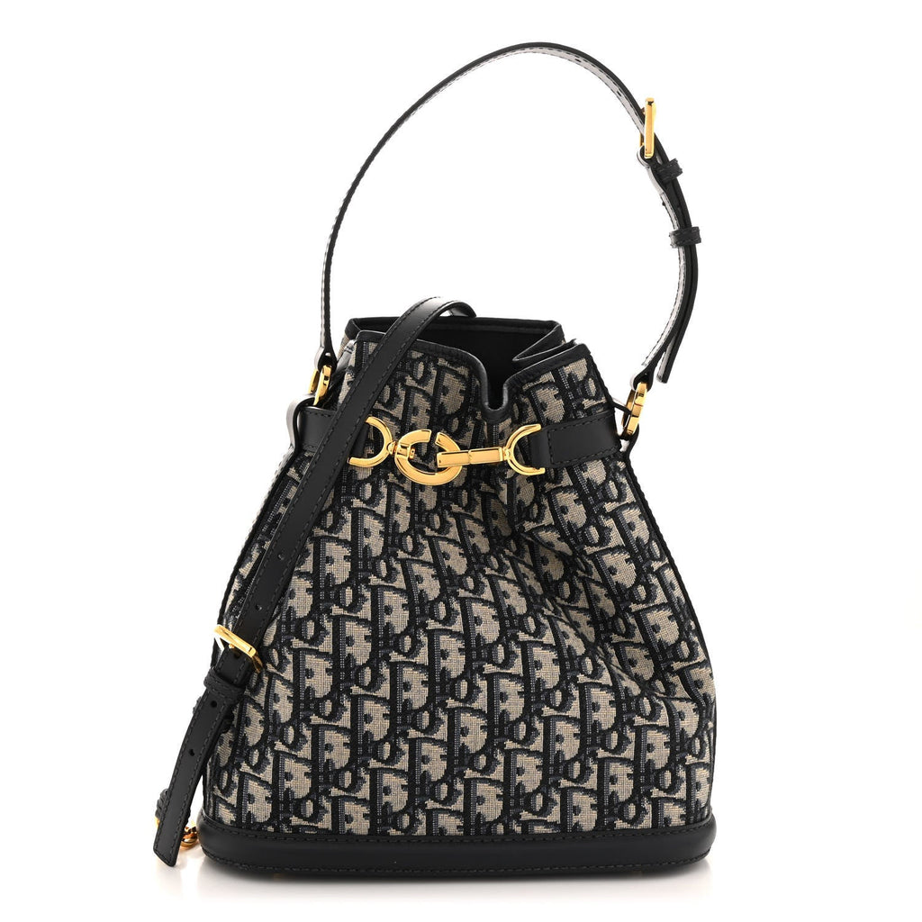 Oblique Calfskin Medium C'est Dior Bucket Bag Blue