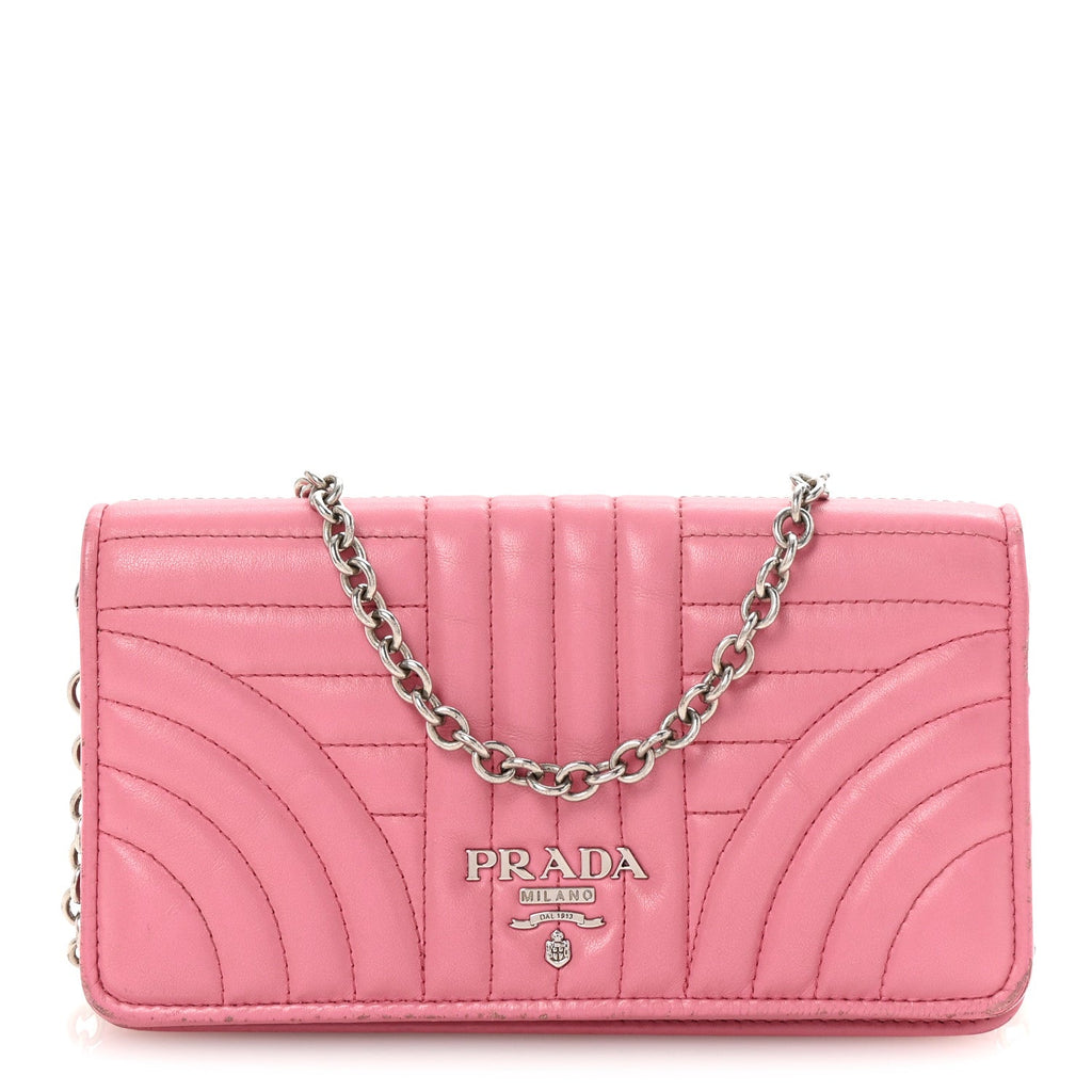 Soft Calfskin Impunture Diagramme Chain Wallet Begonia