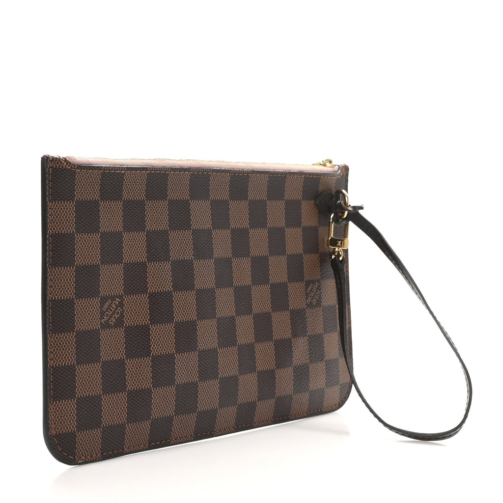 Damier Ebene Neverfull MM GM Pochette Rose Ballerine
