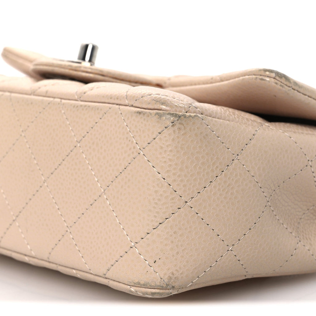 Caviar Quilted Mini Rectangular Flap Light Pink