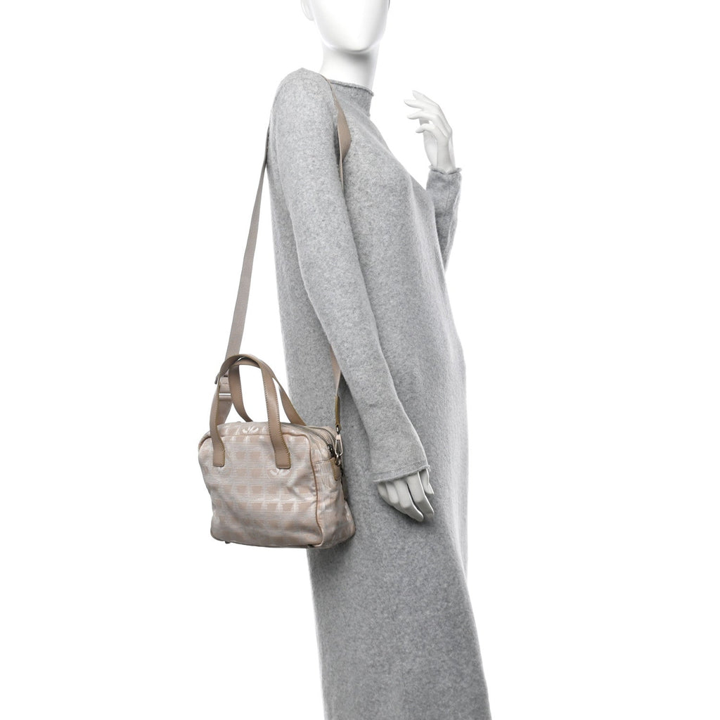 Nylon Small Travel Tote Beige