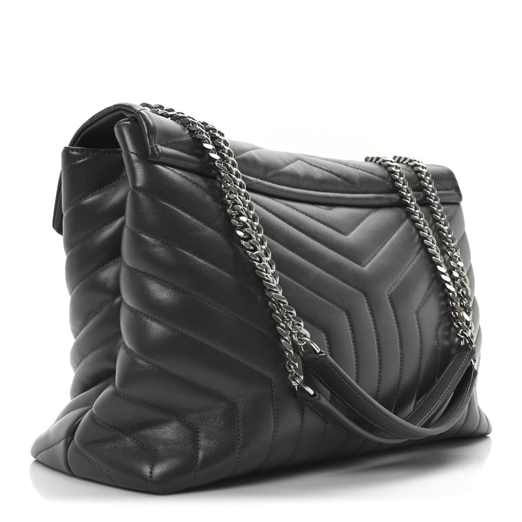 Calfskin Y Quilted Monogram Large Loulou Chain Satchel Earth