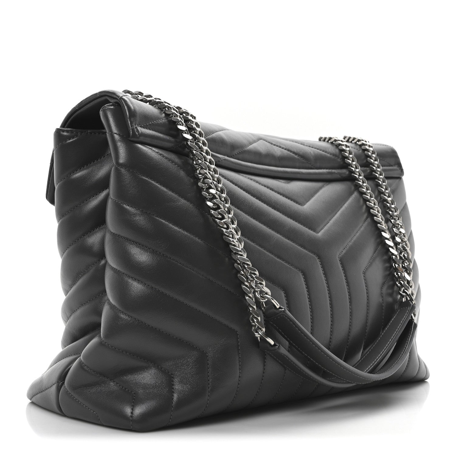 Calfskin Y Quilted Monogram Large Loulou Chain Satchel Earth
