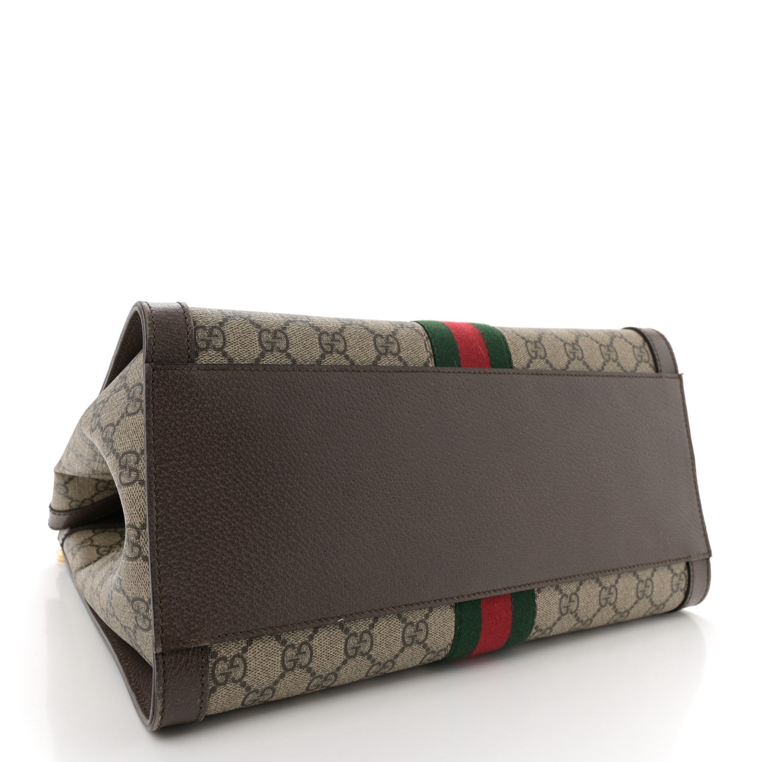 GG Supreme Monogram Web Medium Ophidia Tote Bag Brown