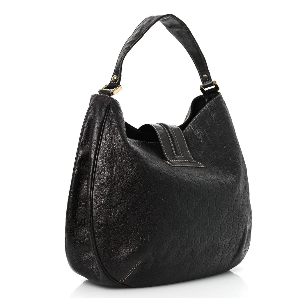 Guccissima Large New Ladies Web Hobo Black