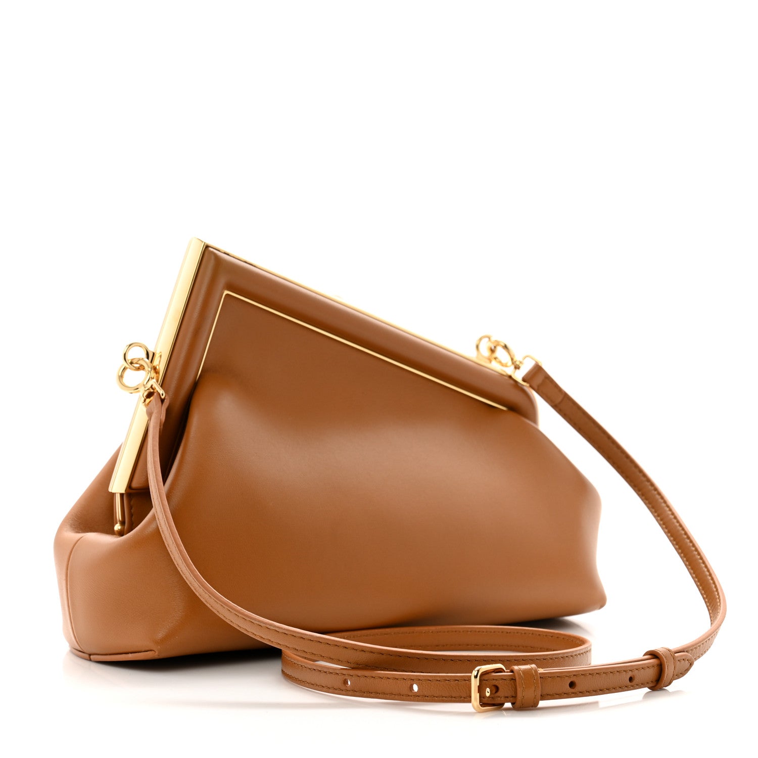 Shiny Nappa Small Fendi First Caramello