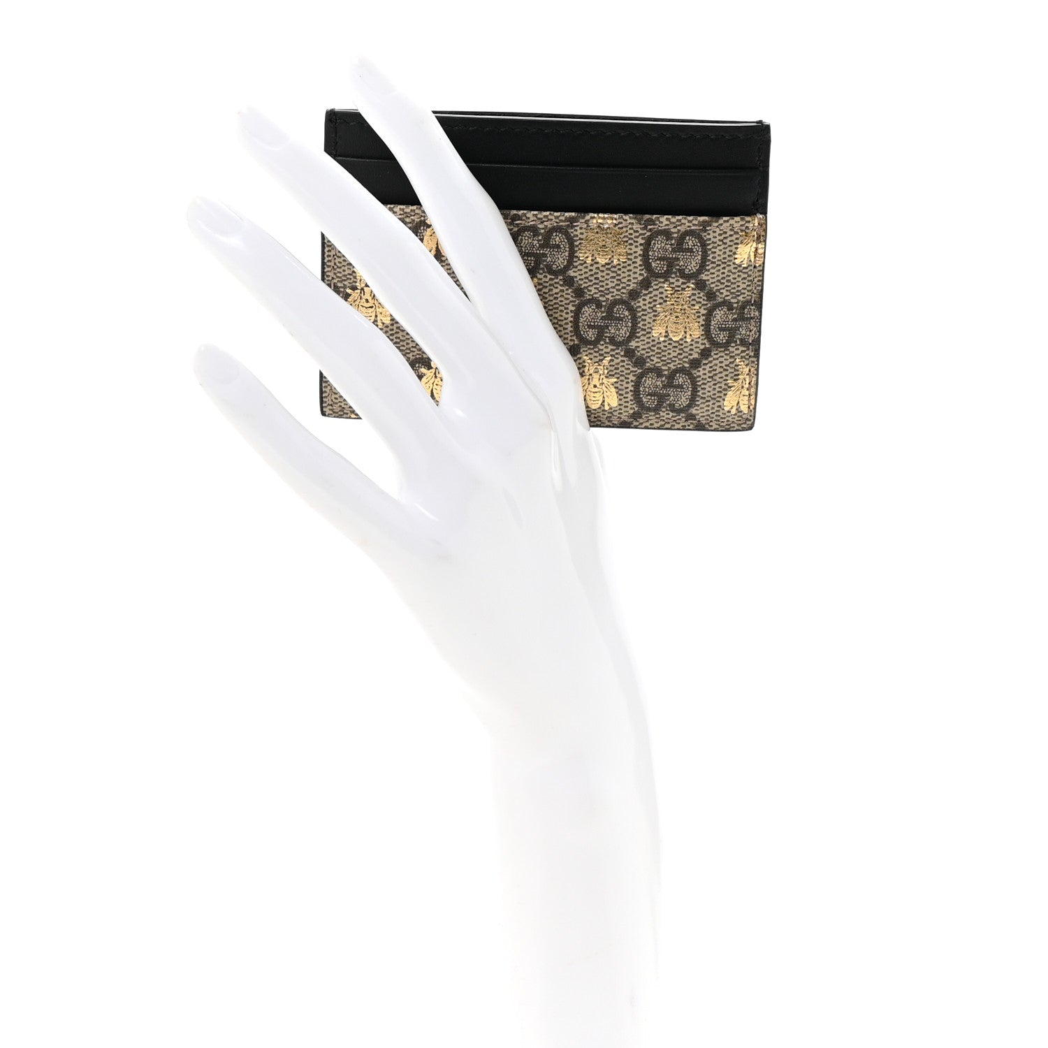 GG Supreme Monogram Bees  Holder Black