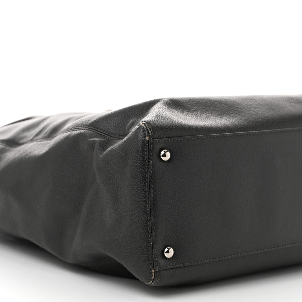 Calfskin Tall Cerf Tote Anthracite